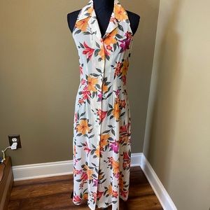 VICTORIA’S SECRET lingerie dress gown floral Loungewear pink cream orange XS